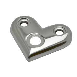 Dopojovací deska (úhel 90 °) na trubku ø42,4 mm, leštěná nerez / AISI304
