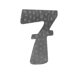 Číslo domové 7, 120x80x3mm, zdobené, bez povrchovej úpravy