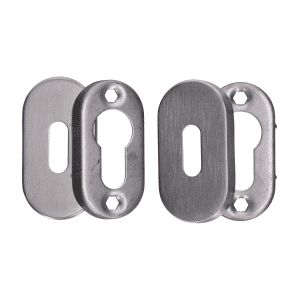 Ovální rozeta na dózickou vložku (62x32mm), bal.: 1 pár, broušená nerez K320 /AISI304, spodní část nerez