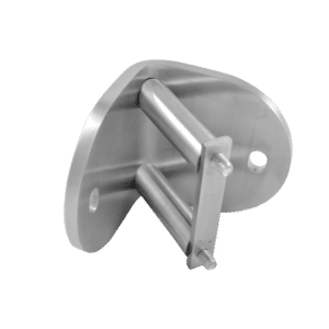 Úchyt na vnitřní rohové kotvení sloupu ø 42.4mm, (kotevní deska tloušťky 7mm, ø 100), broušená nerez K320 /AISI304