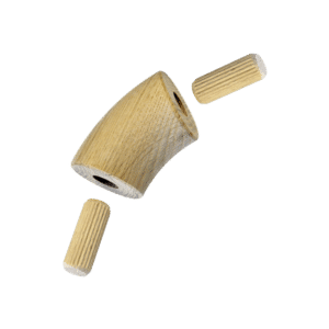 Dřevěný spojovací oblouk (ø 42 mm / 45°), materiál: dub, broušený povrch bez nátěru