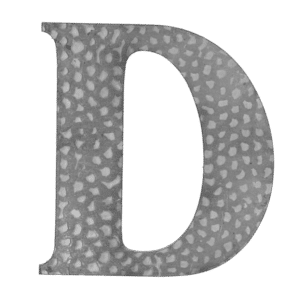 Domové písmeno D, 170x150mm zdobené, bez povrchovej úpravy