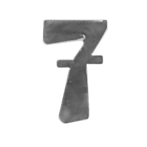 číslo domové 7,   120x80x3mm   hladké, bez povrchovej úpravy