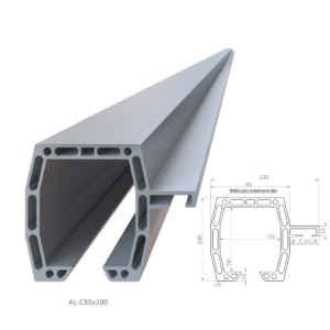 C profil 95x100mm, L-3000mm, hliník bez povrchové úpravy