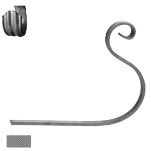 Kovaný prvek na květináč 12 x 6 mm, 200 x 250 mm