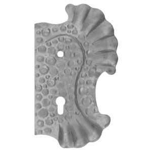 Štít 270x160x3mm s otvory, rozteč 90mm, otvor pro kliku ø 11,5mm, zdobený, pravý, pro zámek ZM90/80