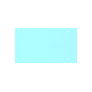 Transparentní ESG / VSG sklo, rozměr 850x1500mm, tloušťka: 10.76mm s fólií a výřezy na držáky EB1-PRJ, průměr díry ø25mm