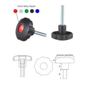 Aretačná skrutka, ø-64mm,M10x23mm,H-23mm, D-19mm,h-21, Polyamid - odolná voči poveternostným vplyvom