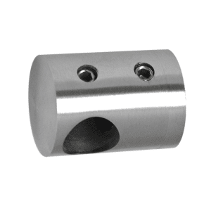 Držák tyče ø 12 mm (koncový-levý) plochý (30x22 mm), broušená nerez K320 / AISI304