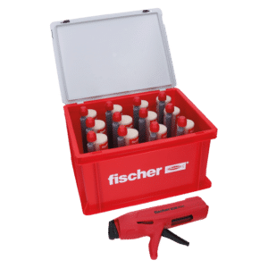 Praktický montážny box Fischer HWK obsahujúci 12 x chemickú maltu Fischer FIS V Plus 360 + pištoľ grátis