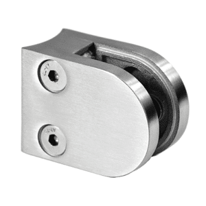 Svorka skla na trubku ø 48.3mm (50x40x26mm), pro sklo 6-10.76mm, broušená nerez K320 /AISI304/, balení neobsahuje gumičky na sklo