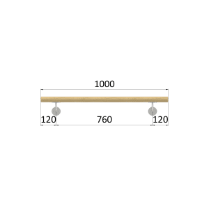 Madlo Bukové DL (1000mm), nátěr bezbarvý