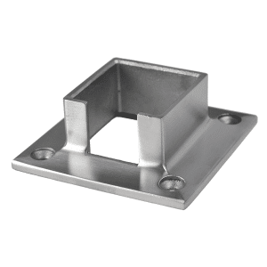 Kotvící příruba (80x80 mm) na madlo EB1-JHM40, lepený spoj, broušená nerez K320 / AISI304