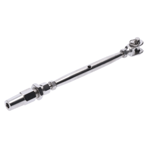 Úchyt, šponovák pro nerezové lanko ø4 mm se závitem M6 a LH6, broušená nerez K320 / AISI304