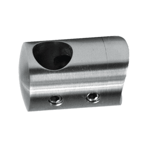 Držák tyče ø 12 mm (koncový-pravý) na trubku ø 42,4 mm (30x22 mm), broušená nerez K320 / AISI304