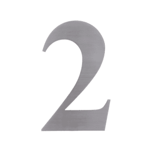 Číslo domové 2, (127x1.5mm), s 3M páskou, brúsená nerez K320 / AISI 304