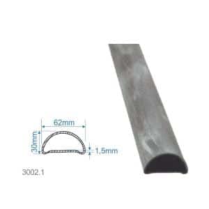 Madlová tyč dutá 62x30x1,5mm, hladká, 3000mm, cena za KUS