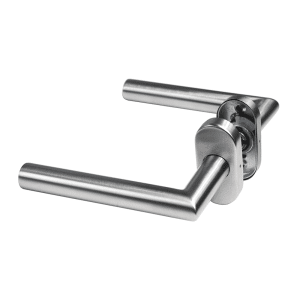 Klika nerezová (pár) bez dolní rozety, balení: 2 ks klika + příslušenství k montáži, broušená nerez K320 / AISI304