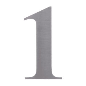 Číslo domové 1, (156x1.5mm), s 3M páskou, brúsená nerez K320 / AISI 304