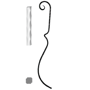 Kovaná výplň zábradlí H 1000xL160mm,12x12mm,válcovaná ocel