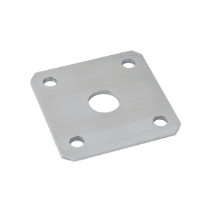 Kotevní deska navařovací k nastavitelným pantům (100x100x5 mm), otvor ø 25 mm, broušená nerez / AISI304