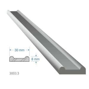 Pásovina plochá B, 30x8x6000mm, čierna S235, cena za 1ks(3m)