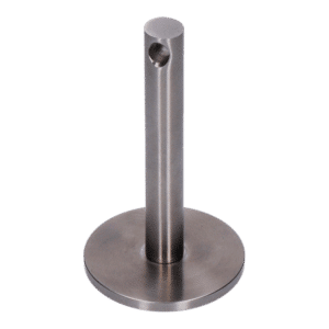 Prechod lanka (pre lanko max ø6mm), s odsadením od podlahy 80mm, vonkajší závit M12, vnútorný závit M6. Brúsená nerez K320 / AISI 316