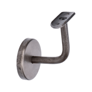 Držák madla na zeď s krytkou kotevní desky (pevný, na trubku ø 42,4mm), odsazení 73 mm, ocel bez povrchové úpravy