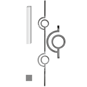 Tyč zdobená S2, H-1000mm, 12x12mm