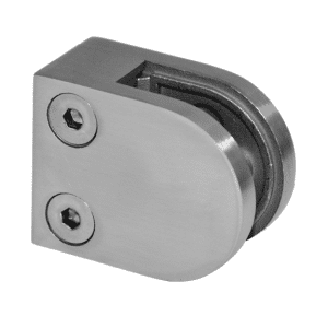 Svorka skla plochá (50x40x26mm) pro sklo 6-10,76mm, broušená nerez K320 /AISI304, balení neobsahuje gumičky na sklo