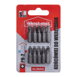 10 dílny blister bitů PH2, délka 25mm