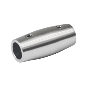 Spoj přímý (20/45 mm /M5) na trubku ø 12 mm, broušená nerez K320 / AISI304