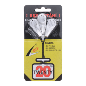 Háčik twenty maxi, polyamid, 3ks v balení, 4 hroty, pre väčšie predmety