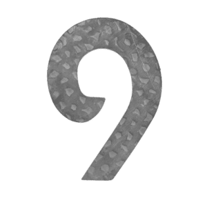 číslo domové 9, 170x90mm zdobené, bez povrchovej úpravy
