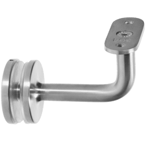 Držák madla pevný na jekl, s uchycením na sklo 6-21,52mm, broušená nerez K320 /AISI304