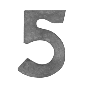 číslo domové 5, 170x90mm zdobené, bez povrchovej úpravy