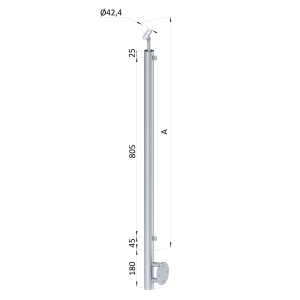 Nerezový sloup, boční kotvení, pro síť