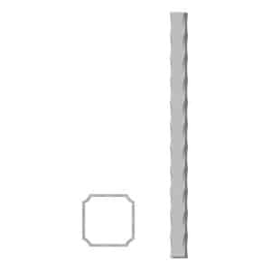 Uzavretý profil 20x20x2mm, čierny S235, zdobený po hranách L=6000mm, cena za 1ks(6m)