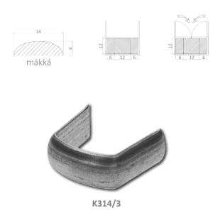 Spona měkká 6 + 12 + 6 mm