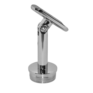 Držák madla s kloubem na trubku ø 42,4 mm (77x64 mm), leštěná nerez / AISI304, narážecí