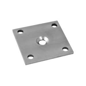 Kotevní deska (92x92x6 mm) na dřevěný sloup 40x40 mm, otvor ø 25 mm, broušená nerez K320 / AISI304