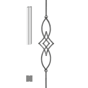 Tyč zdobená T3, H-950mm, 12x12mm