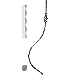 Kovaná výplň zábradlí H 1000xL210mm,12x12mm,válcovaná ocel