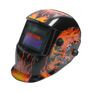 Svářečská helma samostmívací, motiv lebka v plamenech