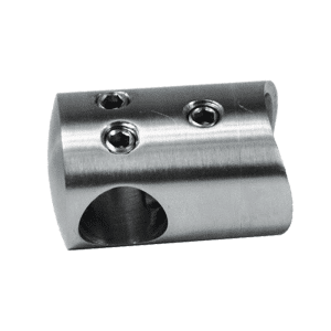 Držák tyče spojovací ø 14 mm přechodný na trubku ø 42.4 mm (30x22 mm), broušená nerez K320 / AISI304