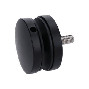 Svorka bodová na sklo 8-16mm plochá (ø 50mm/M8), broušená nerez K320/AISI304, balení obsahuje gumičky na sklo, barva: černá