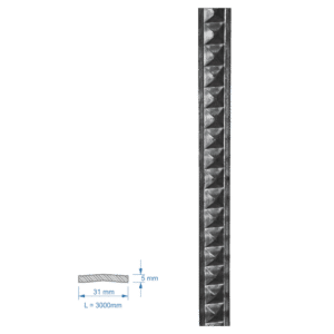 Madlovina vzorovaná 31x9x3000mm, cena za 3m kus