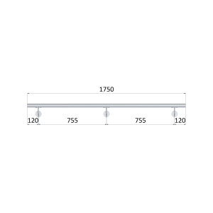 Nerez madlo AISI304 (1750mm) BRUS, ø 42.4mm