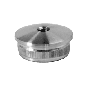 Spodek držáku madla (závit M8) na trubku ø 42,4 mm, broušená nerez K320 / AISI304