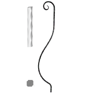 Kovaná výplň zábradlí H 1000xL160mm,12x12mm,válcovaná ocel